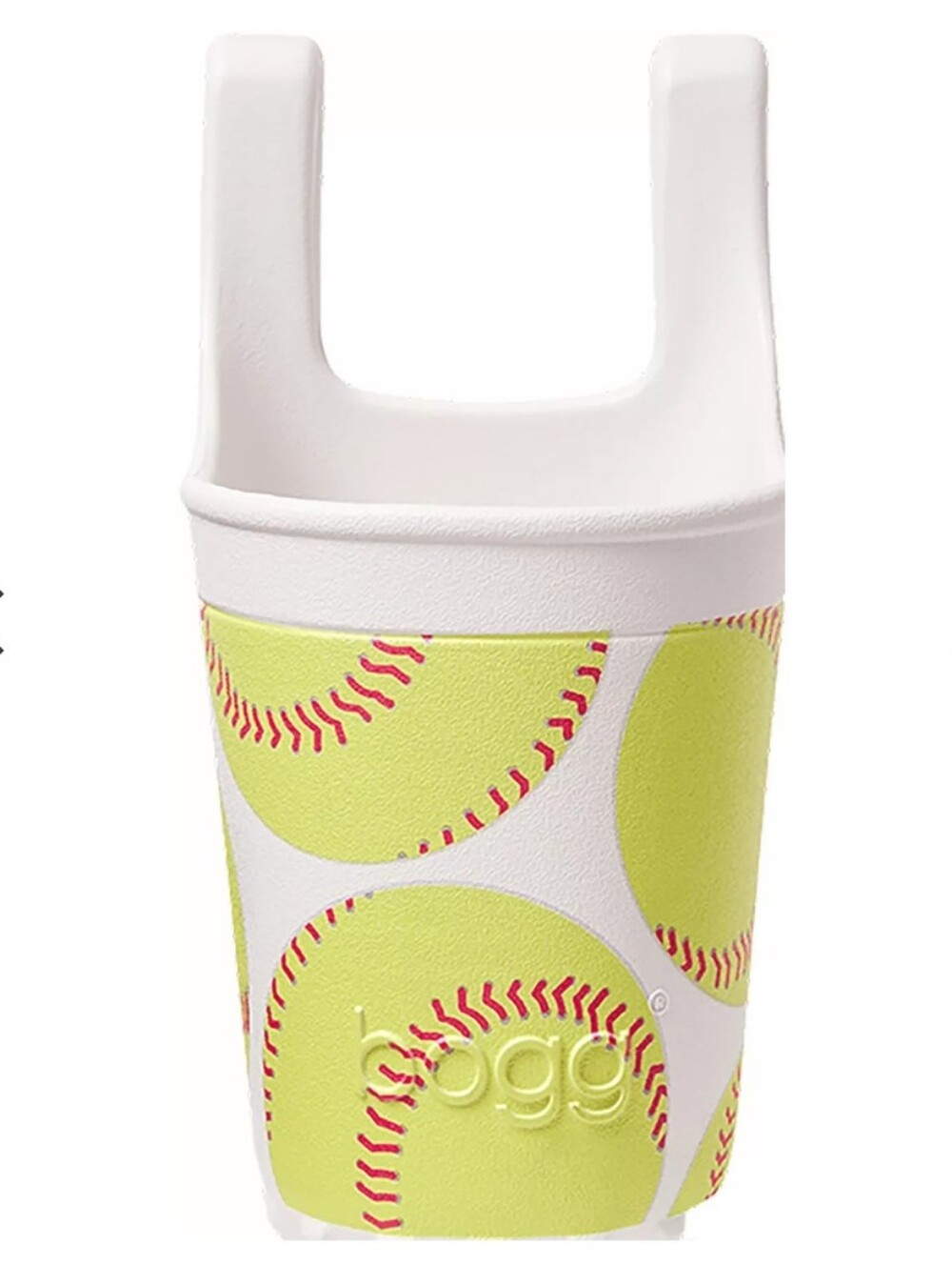 Bogg Bevy Softball Print Cup Holder - White & Neon Yellow By Bogg